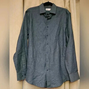 Slim Fit Long Sleeve Button Down Shirt 100% Cotton Mens (16, 34/35)